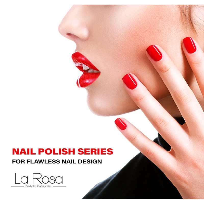 La Rosa Productos Profesionales Nagellack Energiegeladene Farbe mit richtiger Deckkraft