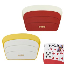 VONJUMA Pack of 2 Children's Playing Card Holder Playing Card Holder Playing Card Holder Children Children Card Holder Poker Game to Free Your Hands Red Yellow