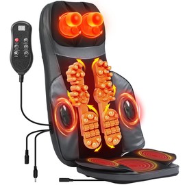 yayewanglae Shiatsu Neck & Back Massager with Heat. Massage Chair Pad.Office Chair Deep Kneading Massager with Multiple Rotating Shiatsu Nodes for Soothing Back & Neck Relief