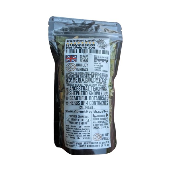Pandan Leaf 10g (Net Weight 20g) - Reusable Packets Ultra