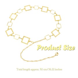 OHYER Waist Chain Belt Adjustable Metal Belt Pirate Jewellery Women's Belly Chain Gold Pirate Belt Gold Wide Fashion Chain Belt Waist Chain, gold, L