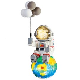 ISeeSee Astronauta Mini Bloques de construcción Micro Kits de construcción para Adultos con Kit de iluminación LED, Globo romántico, 1368 Unidades