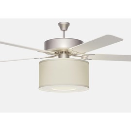 FANTASTIC SHADE CLIPS Ceiling Fan Drum Shade Kit - 100% Linen, with Adapter & FREE Diffuser Fits Standard Fan Light Kit (*CHECK BELOW FOR YOUR FANS COMPATIBILITY BEFORE PURCHASING*) Off-White