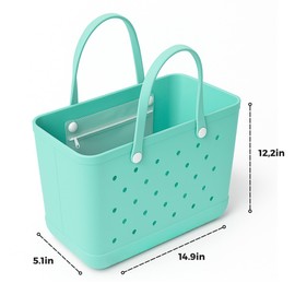 Valenya Co. Waterproof Beach Tote – Rubber Pool Bag with Interchangeable Straps, Spacious & Durable Design for Women