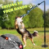 Outdoor Dog Tug Toy, Durable Spring Pole, 3 Ropes &