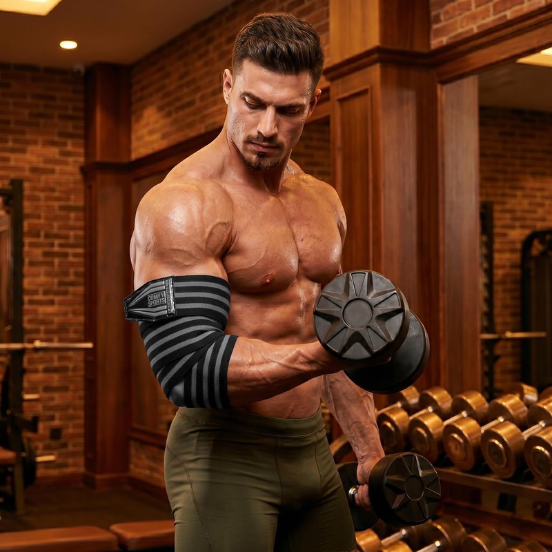 Comfy Elbow Wraps for Weightlifting – Heavy Duty Adjustable Elbow