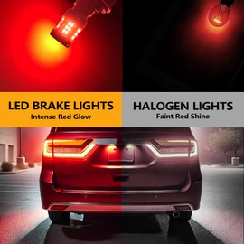 Zyvirexa 7443 LED Brake Light Bulbs Compatible For Honda Odyssey 1995-2013, Red Light, Plug and Play, Pack of 2