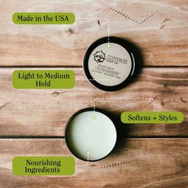 Compass Soap - The Backpacker | Unscented Beard Balm for Men | Best Beard Softener for Men with Nourishing Oils, for Healthier & Fuller Facial Hair Growth, 1 oz.