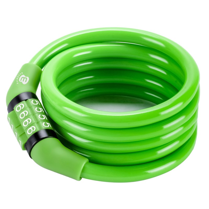 Etronic Security Multi-Purpose Self Coiling Cable Lock, 4-Feet x 5/16-Inch