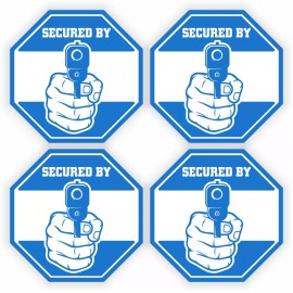 Unbranded 4pcs - Secured By Me Doorbell Stickers Video Camera Door Window Decals Ring Bell