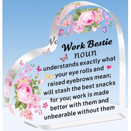 TTOVEN Leaving Gifts for Work Bestie Thank You Gifts for Women Work Bestie Acrylic Plaque Gifts