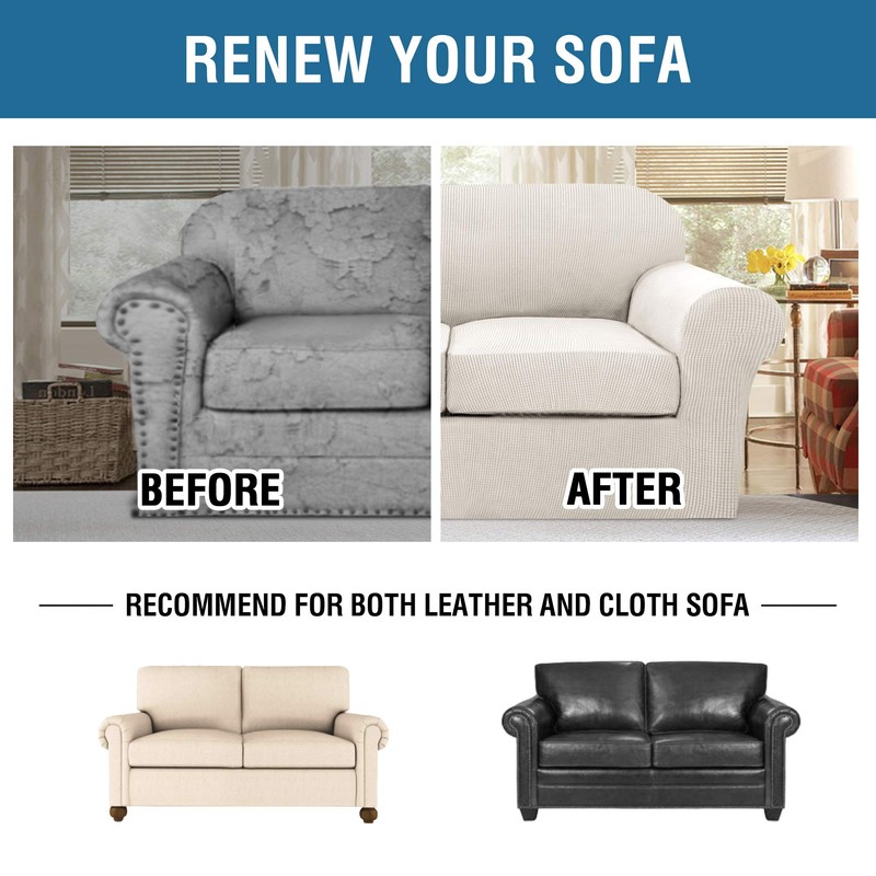 H.VERSAILTEX 3 Piece Stretch Sofa Covers for 2 Cushion Loveseat