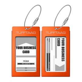 Luggage Tags Business Card Holder by TUFFTAAG - Durable Travel ID Bag Tag in Multiple Color Options, Perfect for Suitcases, Backpacks, and Carry-Ons, Easy Identification, Secure and Stylish
