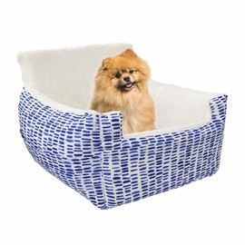 Dog Car Seats for Small Dogs Pet Booster Seat Washable Puppy Car Seat with Safety Leash and Storage Pockets Up to 25lbs, Blue Dot