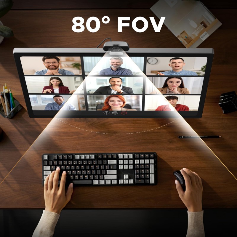 UGREEN 2K Webcam, Webcam for PC Ultra HD 1440P Computer