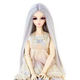 Long Straight 8-9" 1/3 BJD MSD DOD Pullip Dollfie Doll Wig Centre Parting DIY Making Hair Accessories