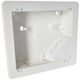 Arlington Industries TVB810 2477659 4-Gang Recessed Tv Box for Power and Low Voltage, 8" x 10", White