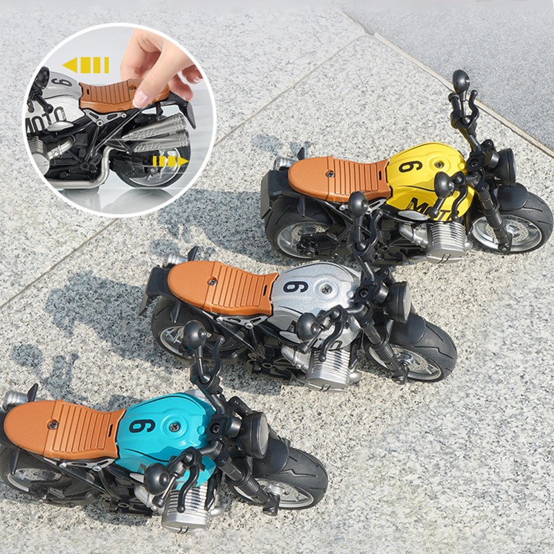 1:12 Pull Back Motorcycle Toy Cool Retro Motorcycle Toy with