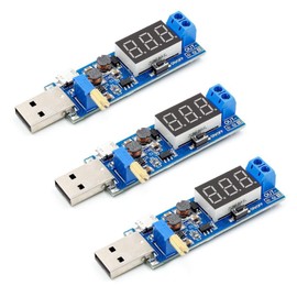 LIKENNY DC-DC USB Step-Up/Step-Down Converter 3-Pack Voltage Regulator Power Supply Module 5V to 3.3V 9V 12V 24V Step-Up Step-Down Power Supply Module