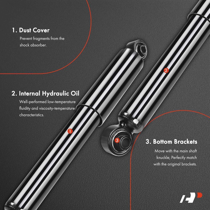 A-Premium Rear Shock Strut Absorbers Compatible with Fiat 500 2012