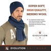 Evolution Knitwear Wool Rib Knit Beanie Hat for Men or