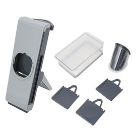 Handheld Vegetable Cutter Rotating Manual Kitchen Lemon Potato Grater Chopper with Handle Dark Blue