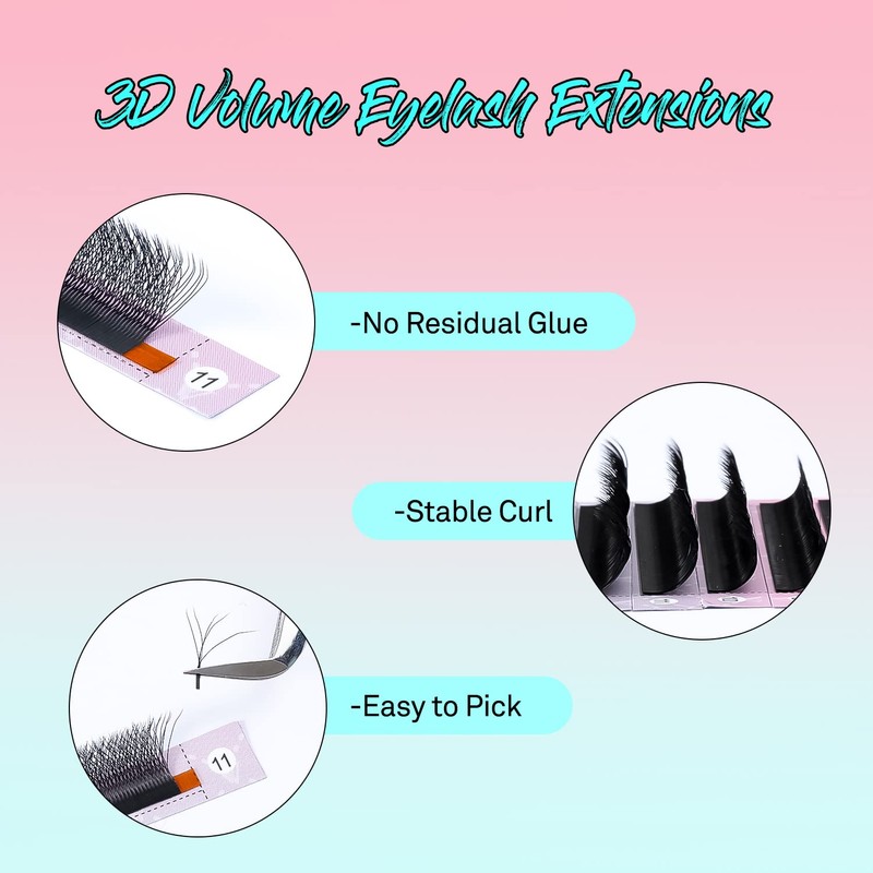 VAVALASH W-shaped Eyelash Extension 5D Premade Fans 0.07 C Curl