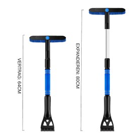 Okuleya Car Ice Scraper & Snow Brush (2 in 1) Easy to Assemble, Improved Ice Scraper Car with Broom, 360° Rotating Snow Brush and Ergonomic Foam Handle, Suitable for Trucks and SUVs