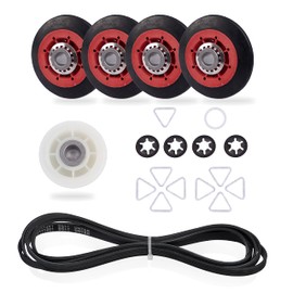 4392067 Dryer Repair Kit Includes 661570V 3387610 Dryer Belt & 279640 W10468057 Idler Pulley & WPW10314173 W10756057 W10314171 Drum Roller Replaces For Whirlpool, Kenmore, Maytag, KitchenAid Dryer