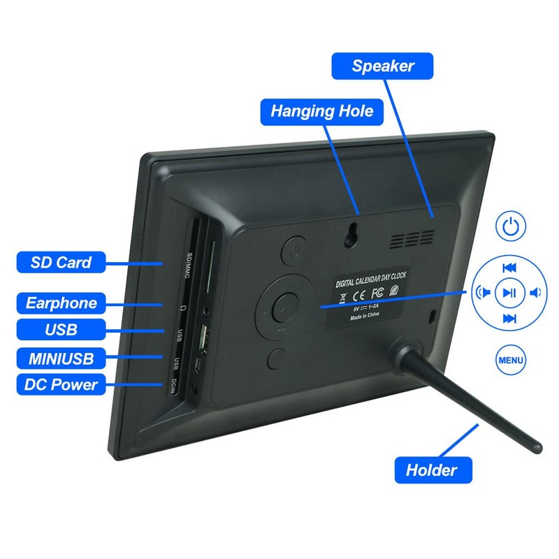 7 Inch Digital Photo Frame, Electronic Photo Frame, 1024x768P Music
