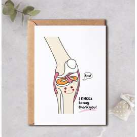 PainterDesign I Kneed To Say Thank You! Card - Knee Cute Card - Medical Thank You Card - Gratitude Card - Thank You Gifts For Doctors And Nurses