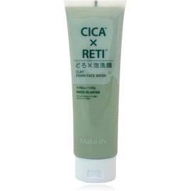 Make.iN CICA × RETI,Clay × Foam Cleanser 130g | Cica, Retinol, White Clay, Ceramide, Moisturizing, Skincare, Pores, Blackheads, 4.59oz