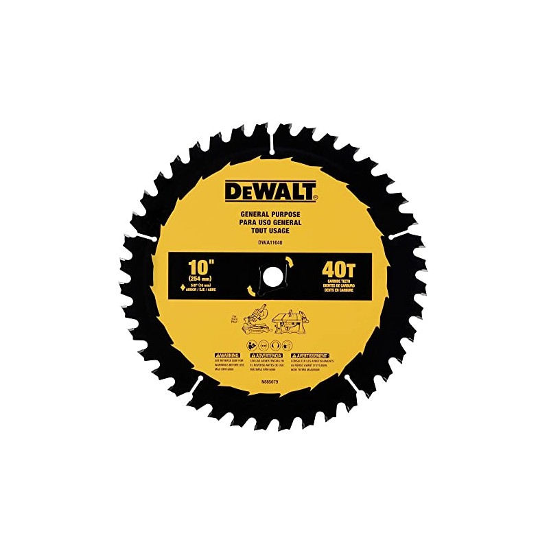DEWALT Table Saw Blade, 10", 40 Tooth, with Fine Finish,
