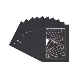 13x19 Mat for 18x24 Frame - Precut Mat Board Acid-Free Show Kit with Backing Board, and Clear Bags Black 13x19 Photo Matte Made to Fit a 18x24 Picture Frame Matboard for Framing, Pack of 10 Mats