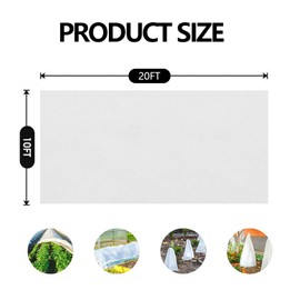 Lukdin 10 x 20 Ft Garden Plant Sun Shade Cloth – Non-Woven White Protective Cover for Vegetables and Plants Against Direct Sunlight (2 pcs)
