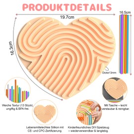 Heart Shaped Sensory Activity Board Toy - Montessori Fidget Toy for Kids & Adults, Calming Anxiety, ADHD and Autism