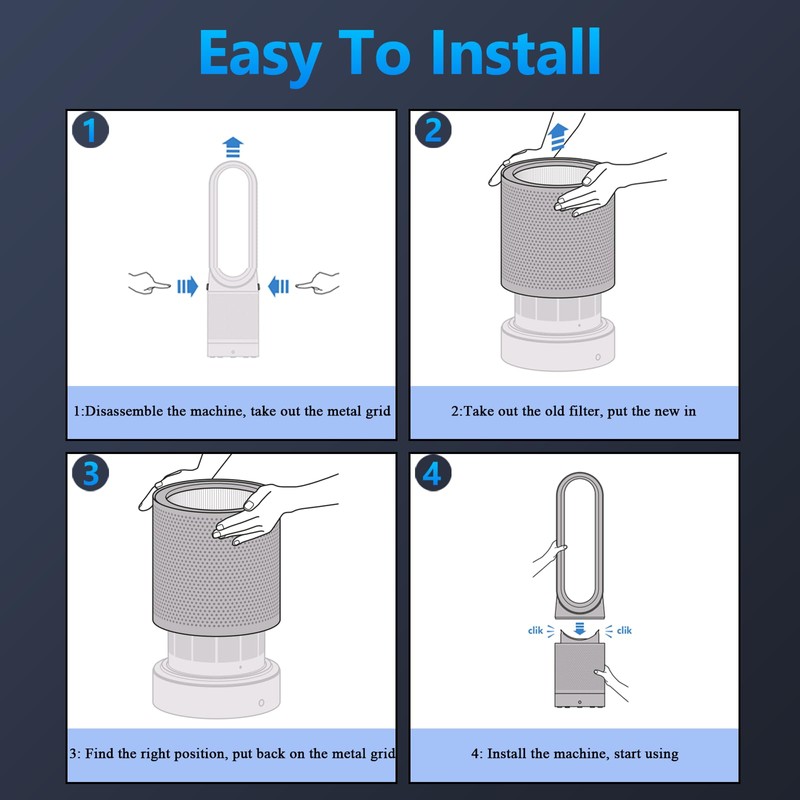 Air Purifier Filter Replacement for Dyson HP01 HP02 DP01 DP02