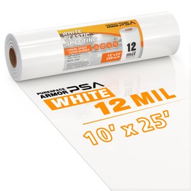 Crawl Space Vapor Barrier, 12 mil 10'x25', White Heavy Duty Plastic Sheeting - Thick Polyethylene Film, 12mil Crawlspace Liner, Drop Cloth Vapor Barrier Covering for Crawlspace and Basement