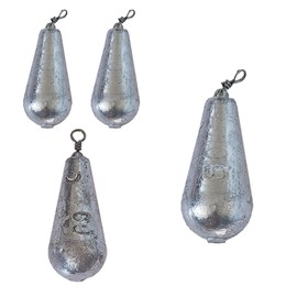Behr Pear Lead Assortment 4 Pieces 50-80 g Fishing Lead Base Lead Teardrop Shape Silver-Grey