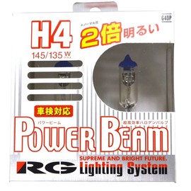 レーシング ギア ( RACING GEAR ) ハロゲンバルブ 【パワー ビーム 3400K】 H4 2個入り G40P