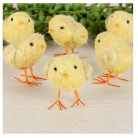 Factory Direct Craft Pack of 6 Baby Chicks for Easter and Spring Decorations 2" Wide x 1-1/2" high