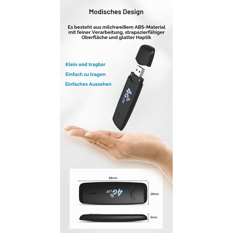 HOSAYA 4G LTE USB WiFi Modem, Portable Router with SIM