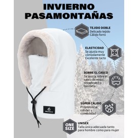 PivotWing Winter Hat Men Women Balaclava Multifunctional Balaclava Tube Scarf Ski Mask, White