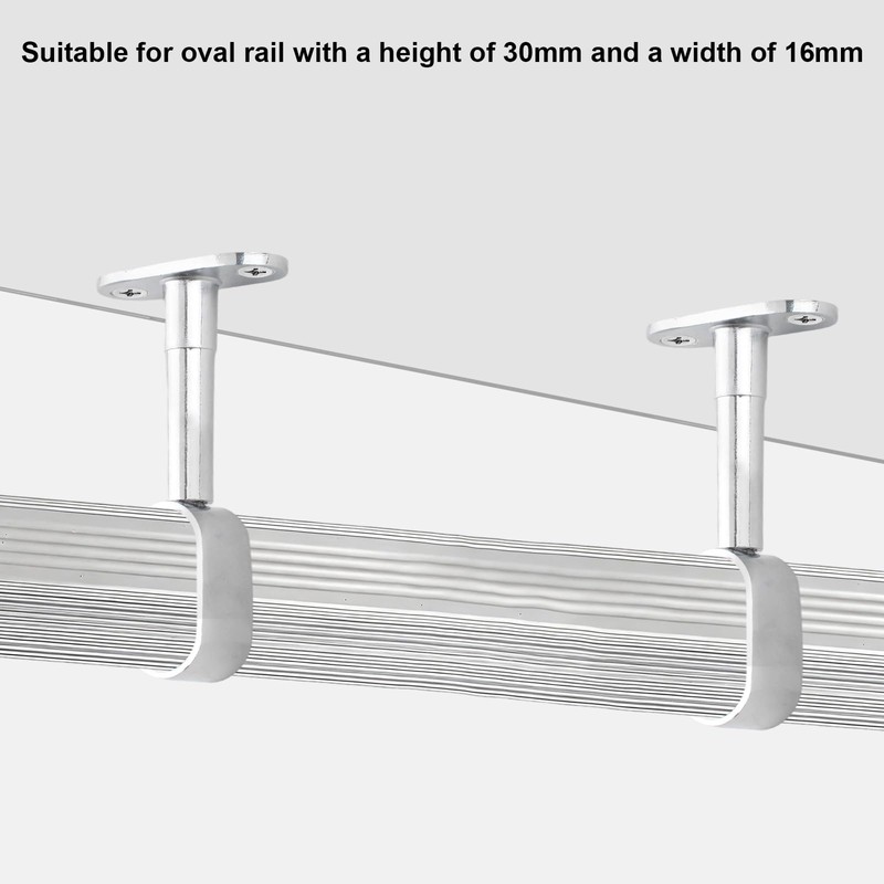 INCREWAY Closet Rod Support, 4Pcs Hollow Zinc Alloy Adjustable Oval