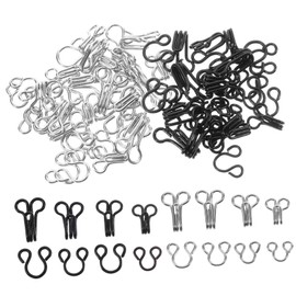 SEWACC 50 Pcs Eye Sewing Closure Hook and Eye Tape Quick Clothing Fixer Sewing Hooks Closures Sewing Threaders Clasp Strips Fabric Hook and Eye Closures Wall Coat Racks Fasteners