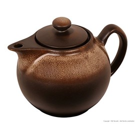 Original Bunzlauer Teekanne 1.0L im modernen reduzierten Design und dem Dekor Zaciek (Bauernkeramik)