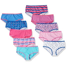 Trimfit Girls Soft Cotton Colorful Hipster Panties (Pack of 10 Kids Underwear) Yellow/Pink