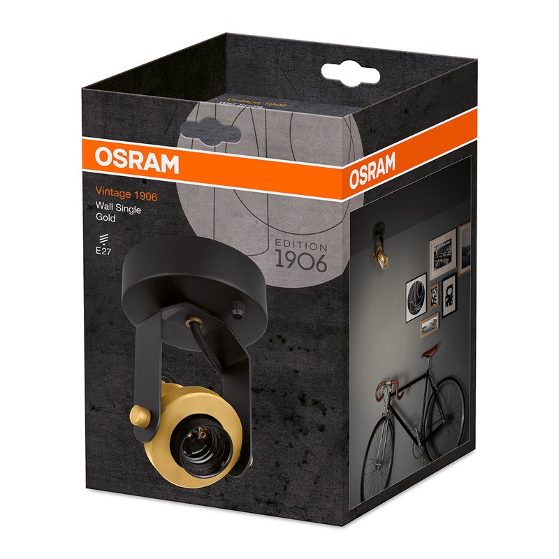 OSRAM 1906 Single Wall Spotlight, Aluminium, Gold