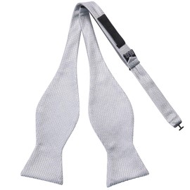 Dubulle Mens Sliver Bow Tie and Lapel Pin Set Self Tied Plaid Checks Bowtie and Handkerchief Cufflinks for Men Suit Set Wedding