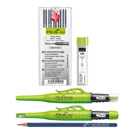 Pica Marker Set - Pica Fine Dry 0.9 + Pica Dry + 10 Refills Graphite 2B Multi-Use + 24 Refills Graphite HB